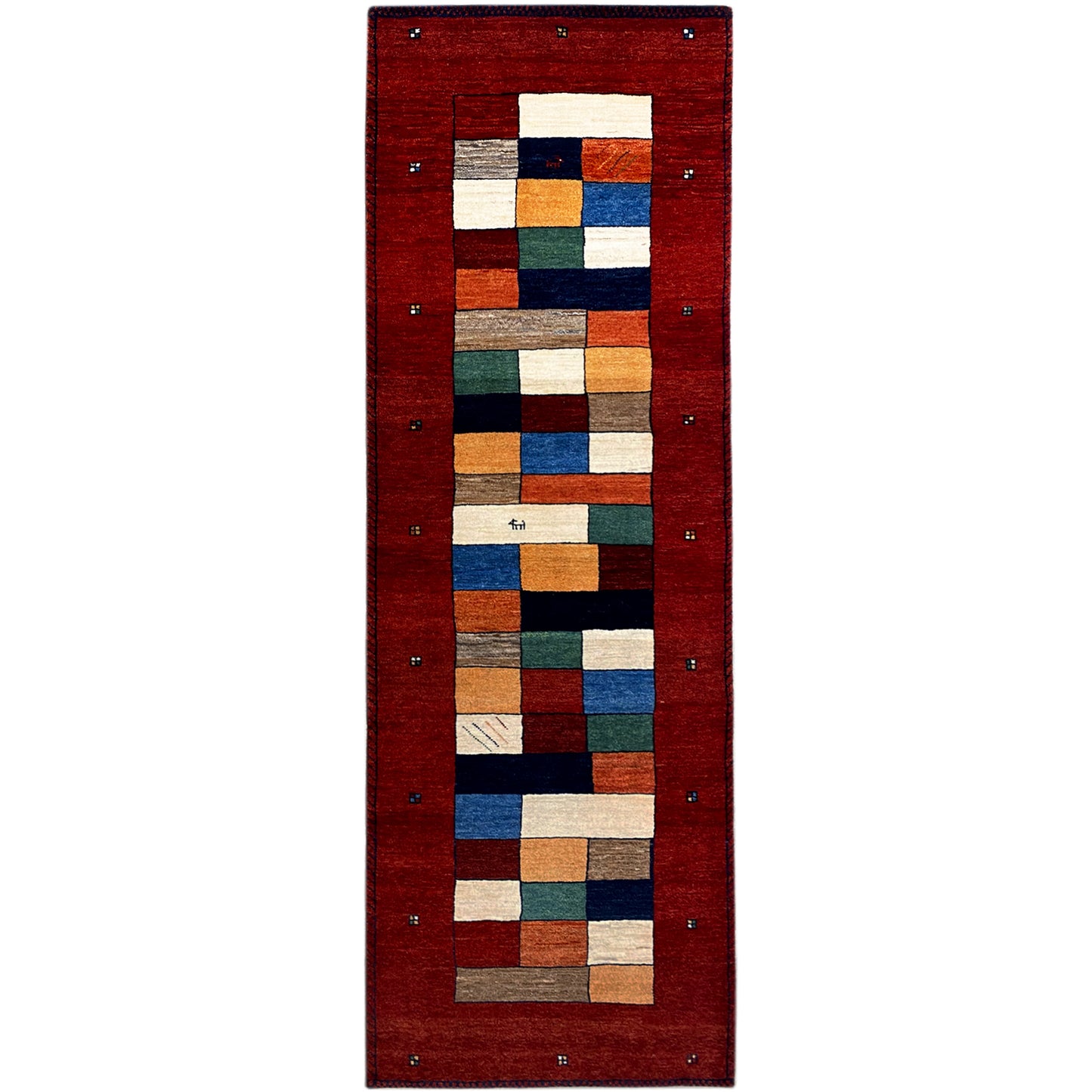 Roter Gabbeh Teppich Läufer 242x81 cm - German Carpet Shop