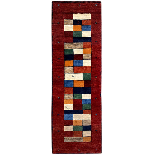Roter Gabbeh Teppich Läufer 246x78 cm - German Carpet Shop