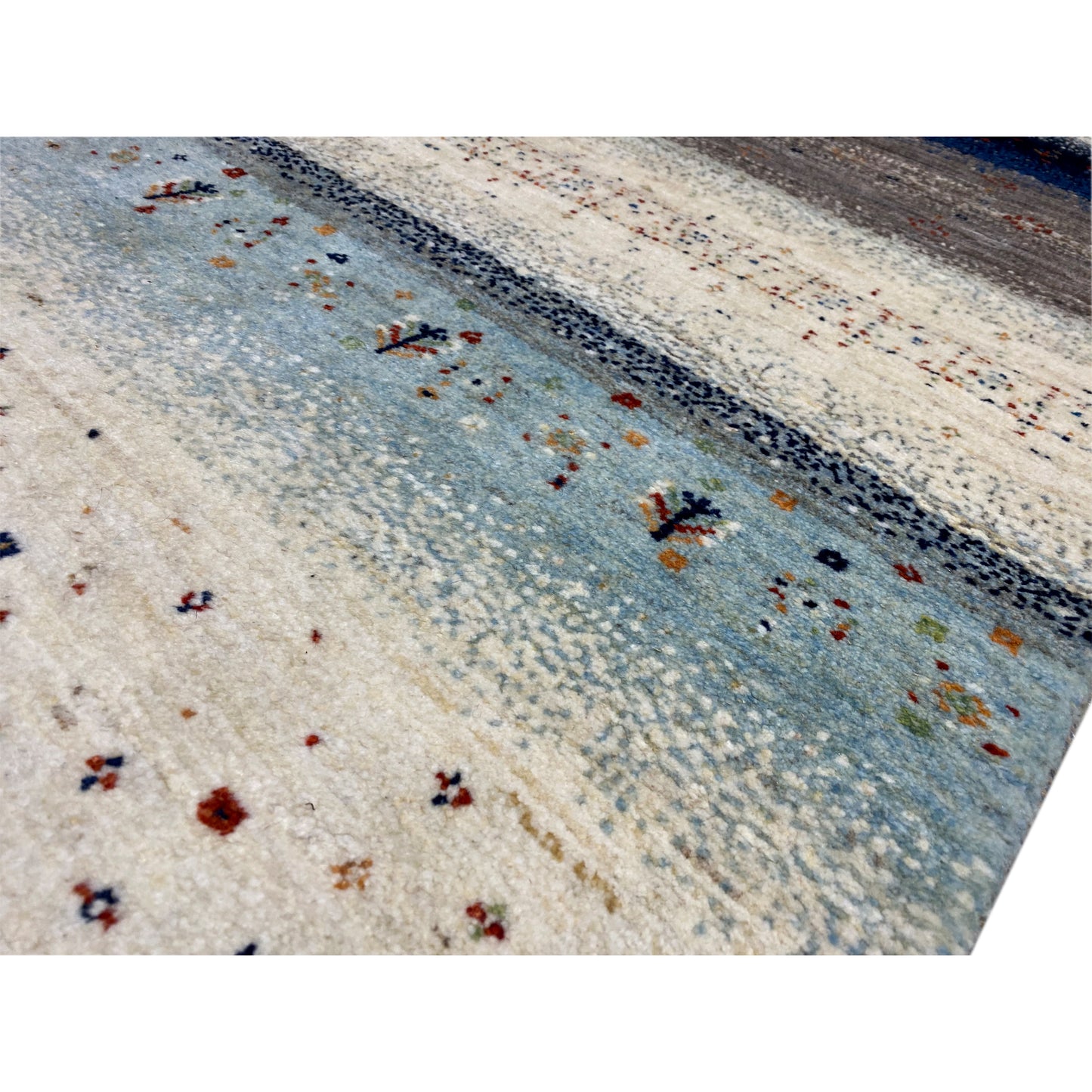 Blauer Gabbeh Teppich Läufer 197x81 cm - German Carpet Shop