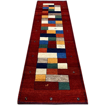 Roter Gabbeh Teppich Läufer 295x84 cm - German Carpet Shop