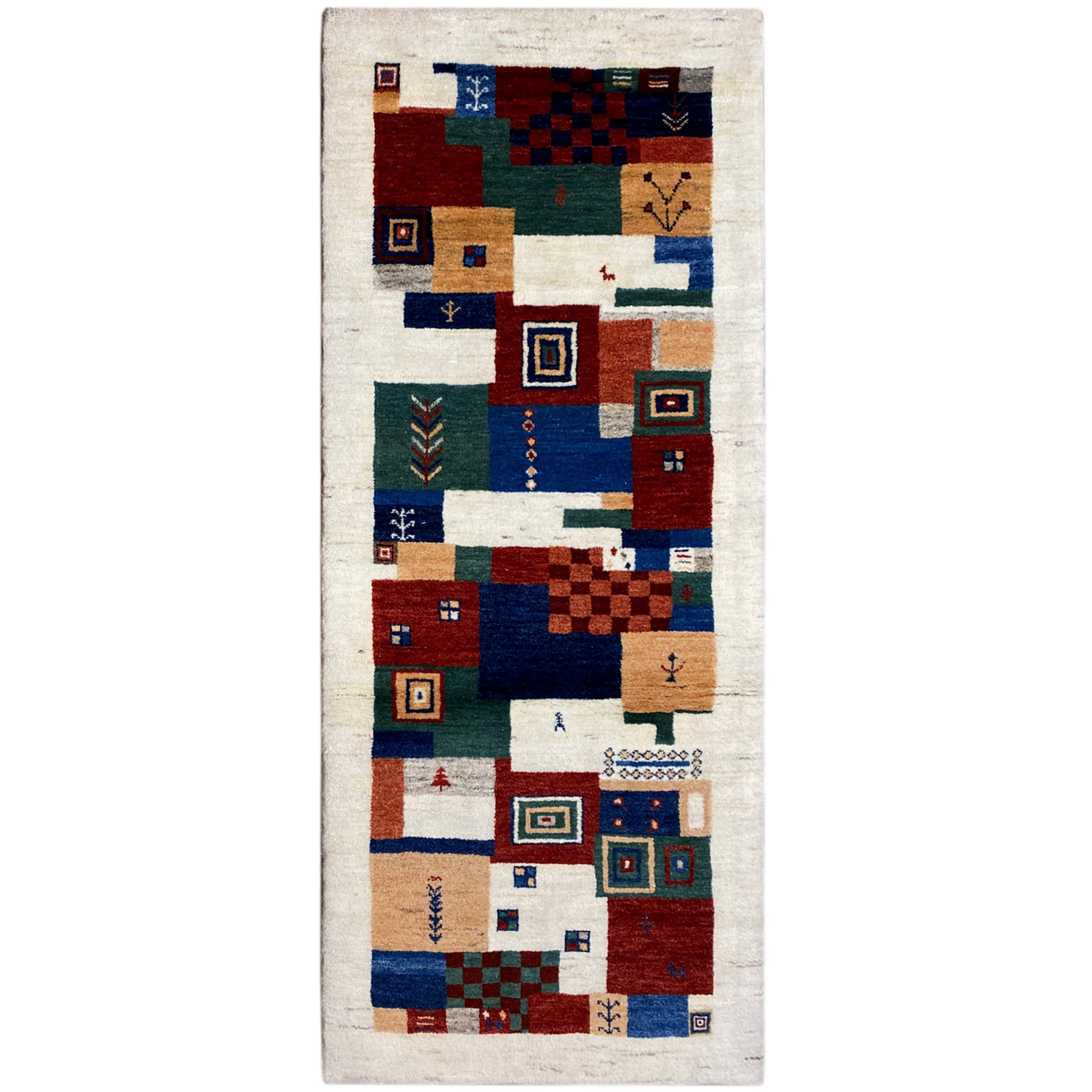 Mehrfarbiger Gabbeh Teppich 196x78 cm - German Carpet Shop