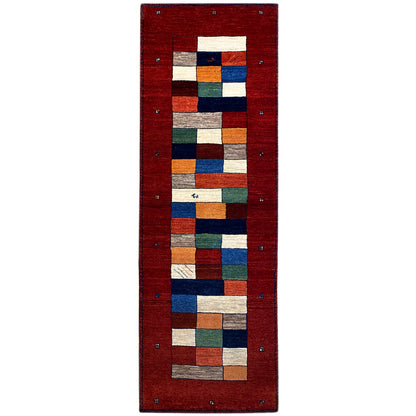 Roter Gabbeh Teppich Läufer 248x80 cm - German Carpet Shop