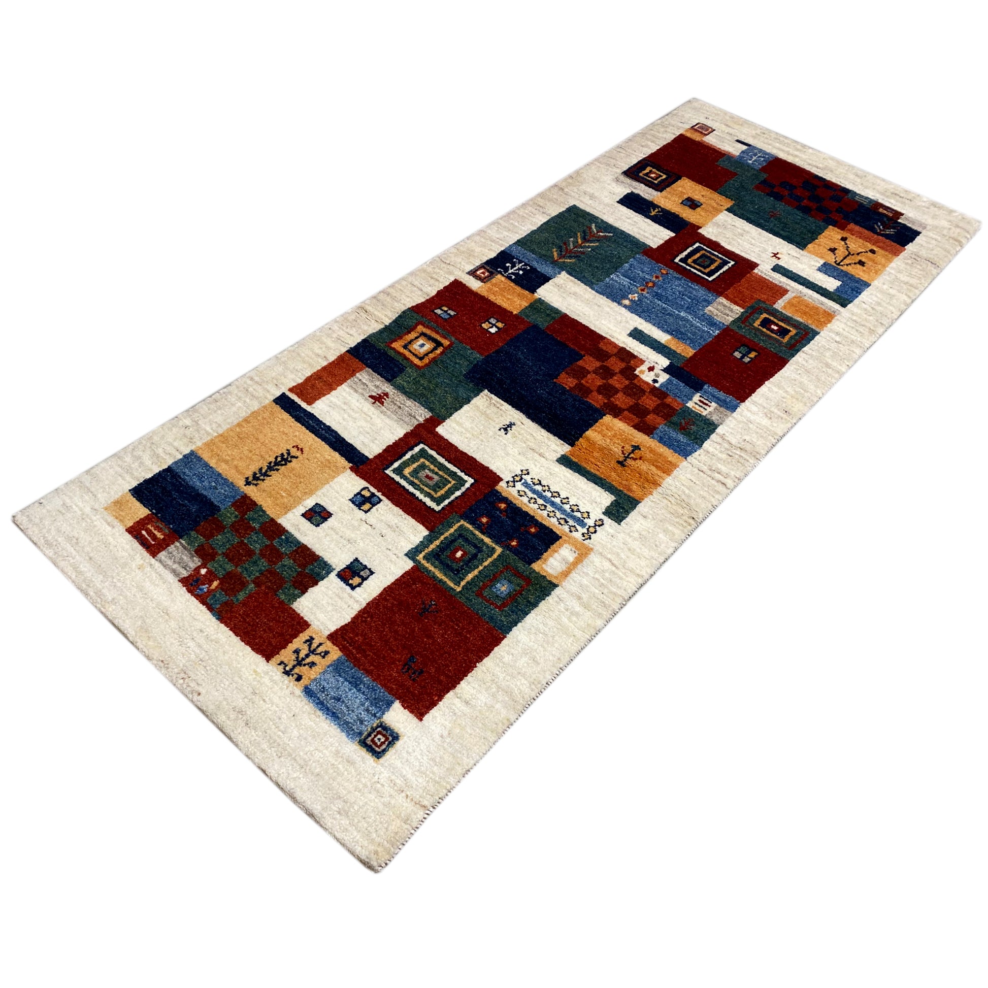 Mehrfarbiger Gabbeh Teppich 191x77 cm - German Carpet Shop