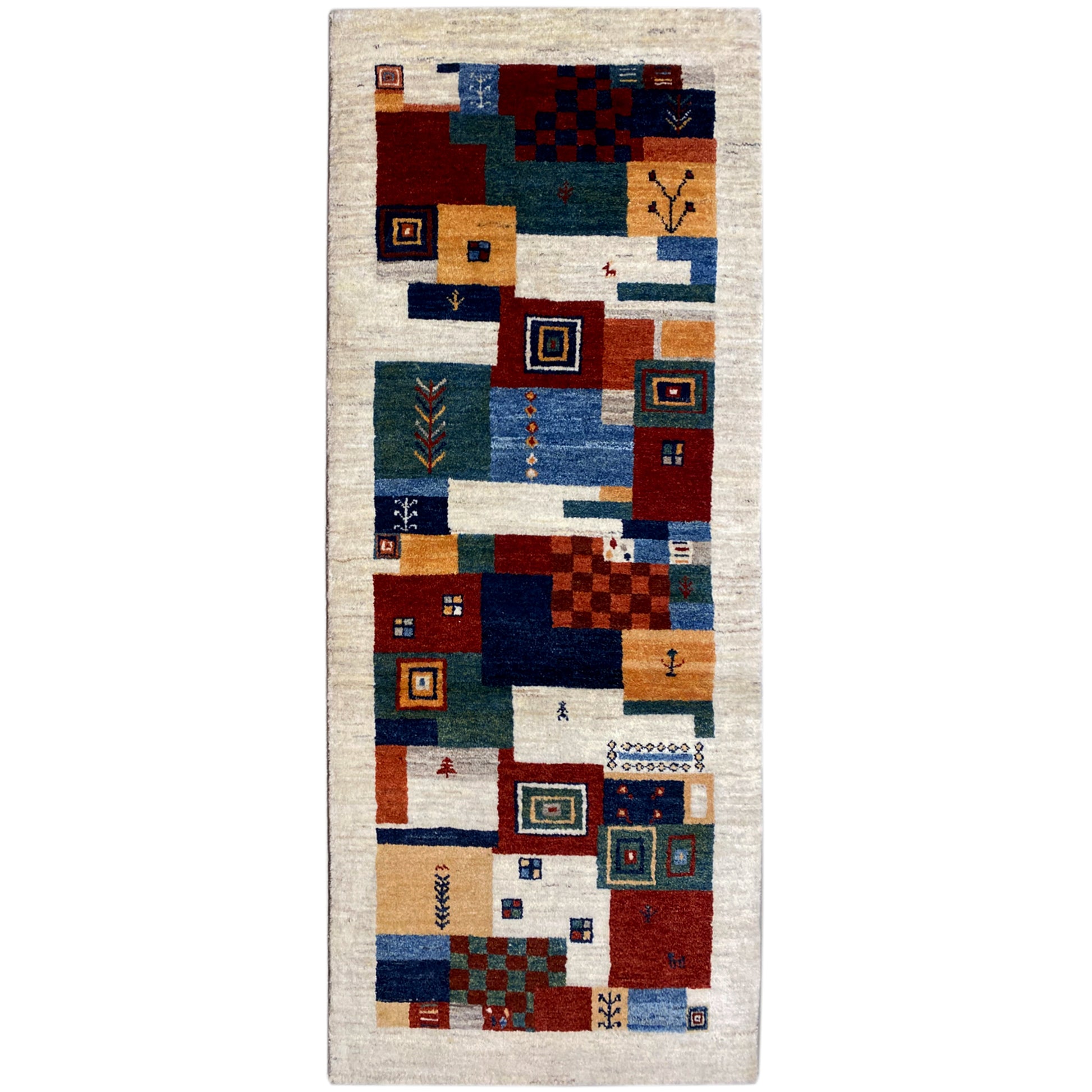 Mehrfarbiger Gabbeh Teppich 191x77 cm - German Carpet Shop