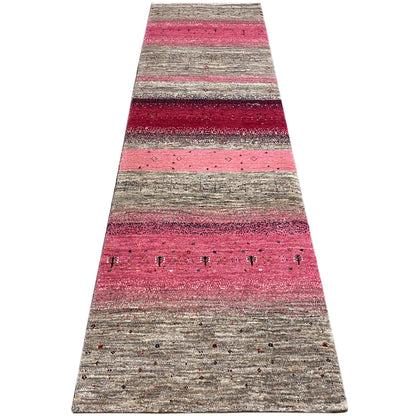 Rosa Gabbeh Teppich Läufer 296x81 cm - German Carpet Shop