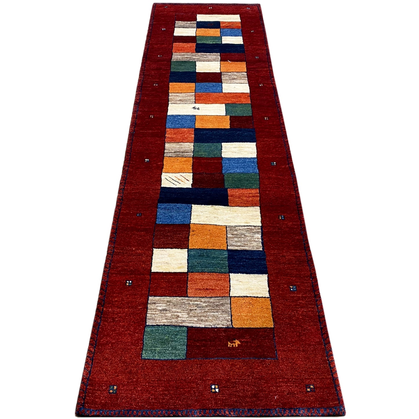 Roter Gabbeh Teppich Läufer 299x78 cm - German Carpet Shop