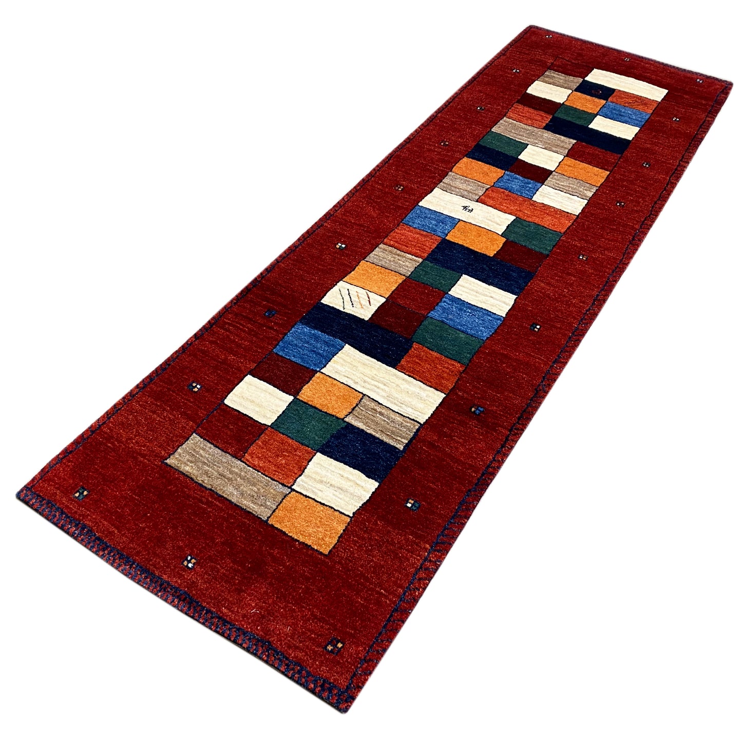 Roter Gabbeh Teppich Läufer 254x79 cm - German Carpet Shop