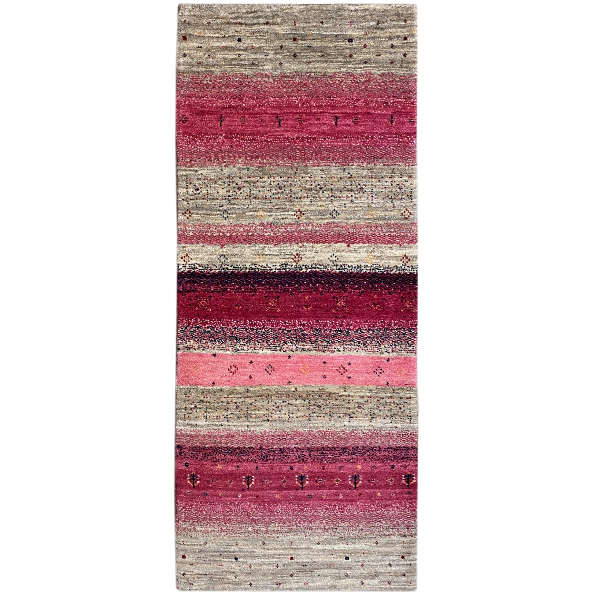 Rosa Gabbeh Teppich Läufer 197x79 cm - German Carpet Shop