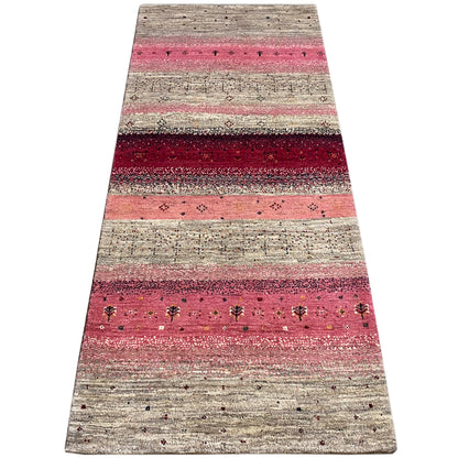 Rosa Gabbeh Teppich Läufer 201x81 cm - German Carpet Shop