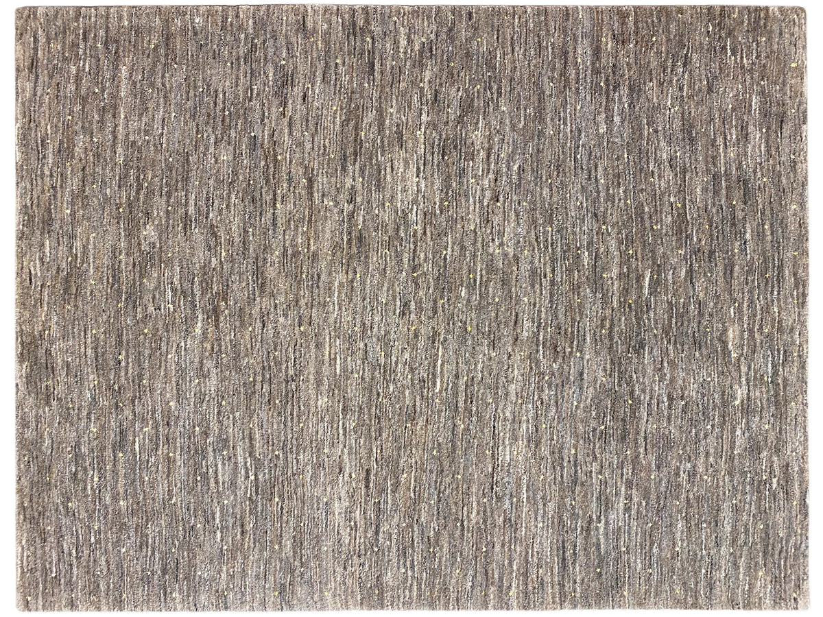 Teppich mit rechteckiger Fläche und gleichmäßiger, melierter Florstruktur in Grau/Beige.