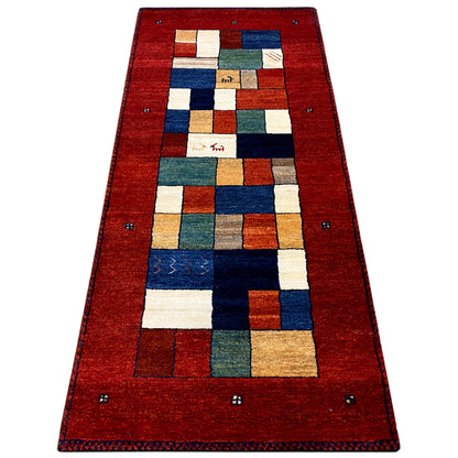 Roter Gabbeh Teppich Läufer 198x82 cm - German Carpet Shop