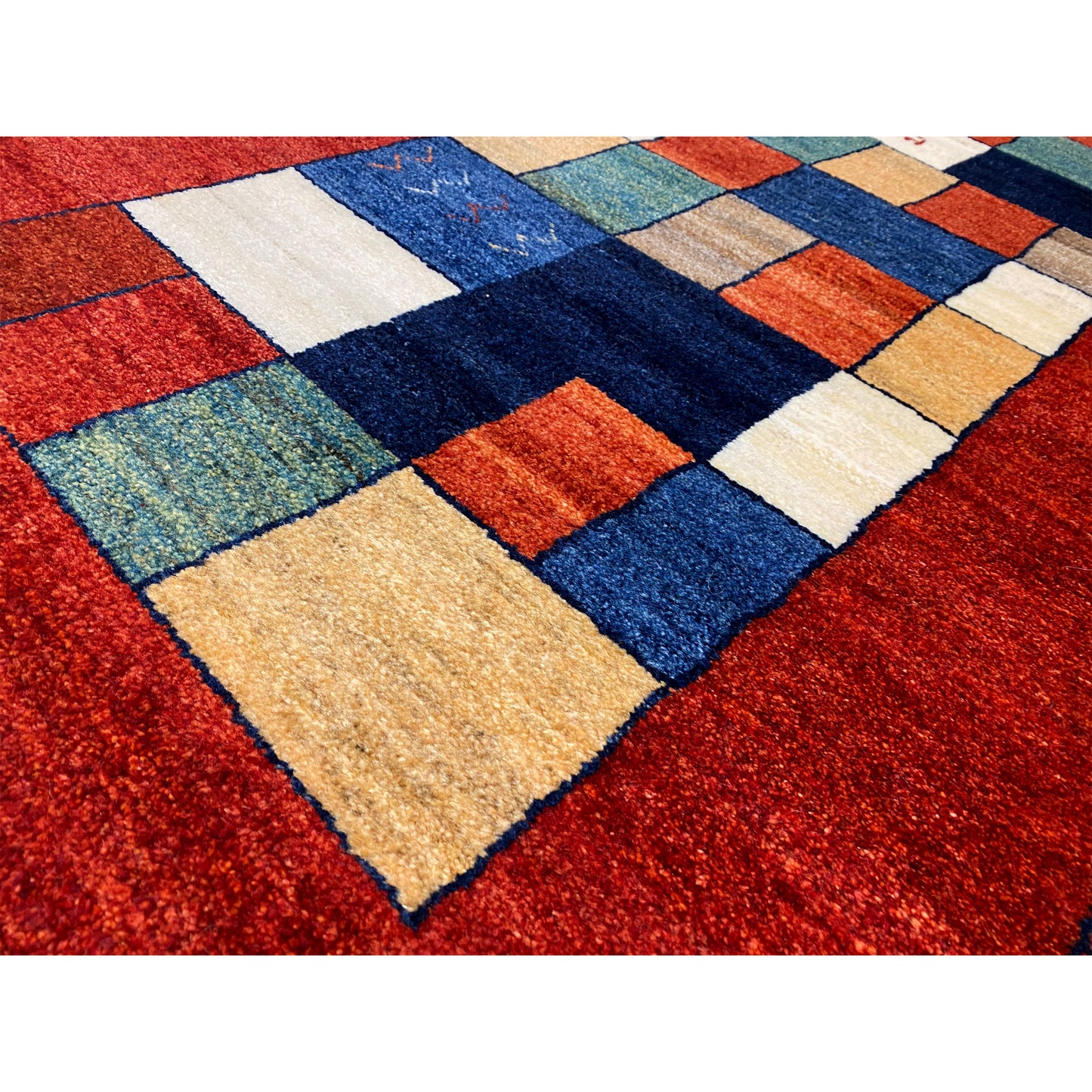 Roter Gabbeh Teppich Läufer 198x82 cm - German Carpet Shop