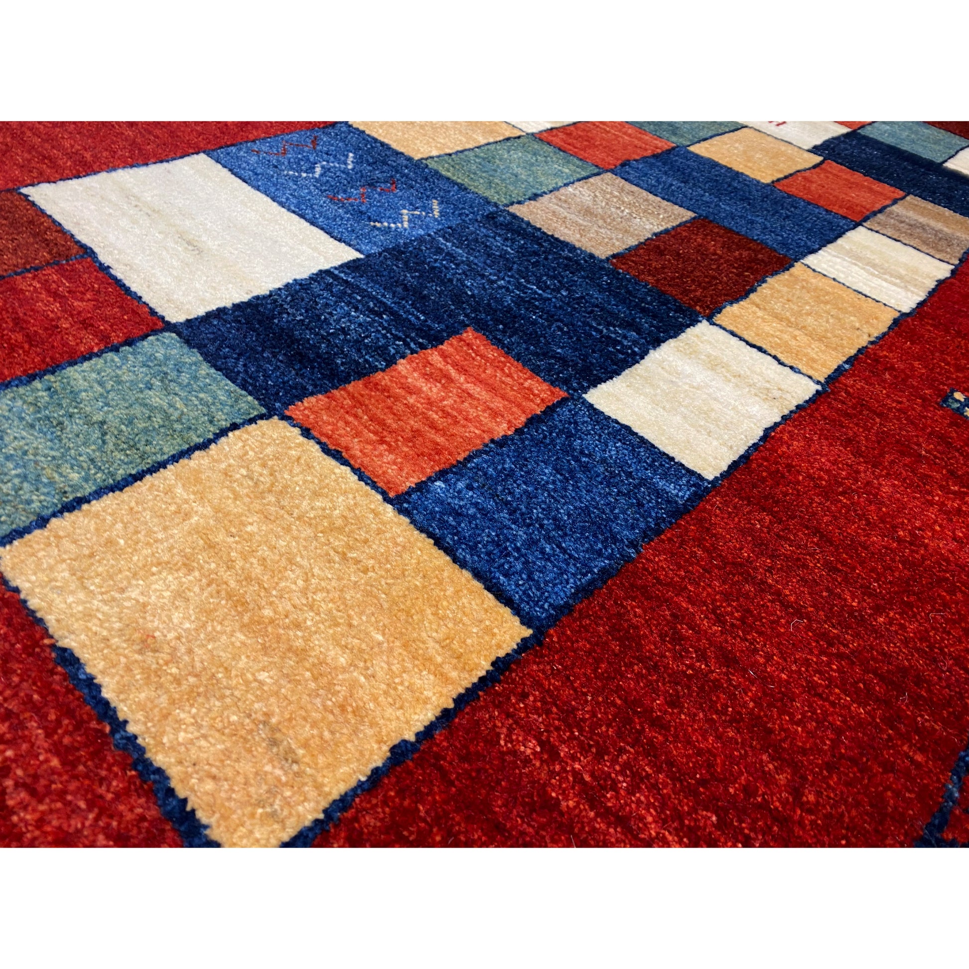 Roter Gabbeh Teppich Läufer 200x82 cm - German Carpet Shop