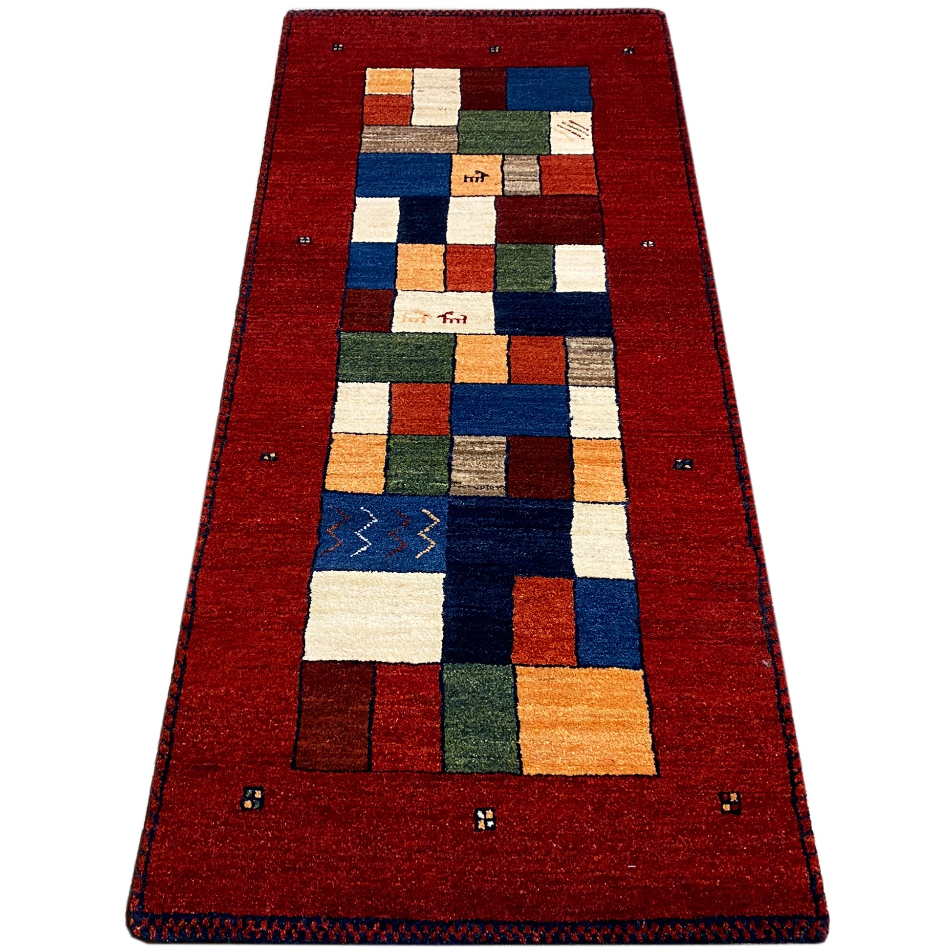 Roter Gabbeh Teppich Läufer 192x79 cm - German Carpet Shop