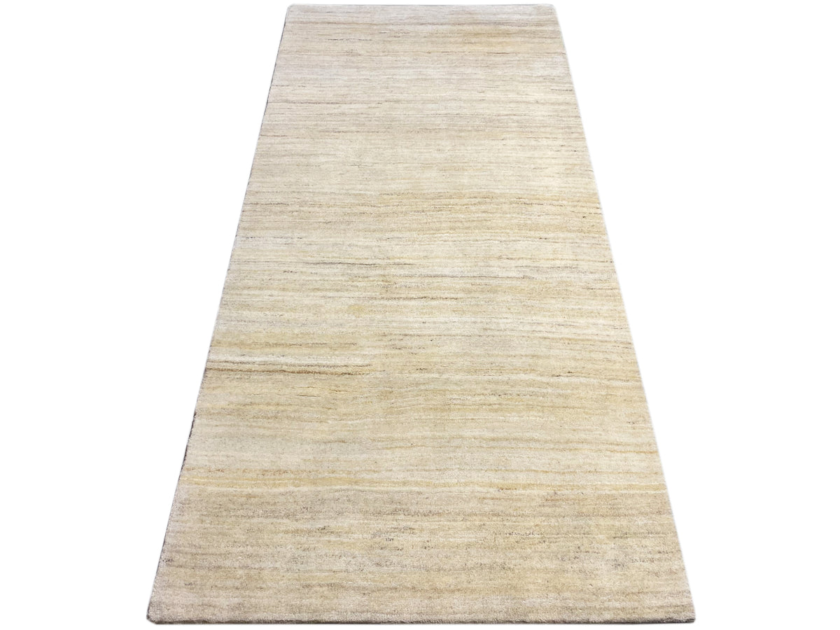 Gabbeh-Teppich in Naturtönen, rechteckig, feine Linienstruktur, 98x217 cm