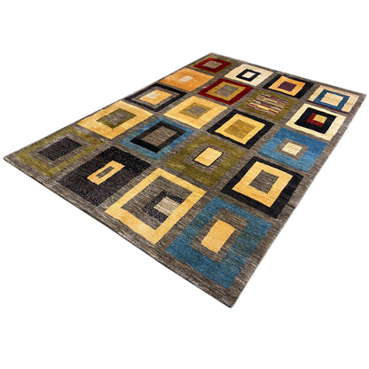 Gabbeh Exklusiver Teppich Grau 297x195 cm - German Carpet Shop