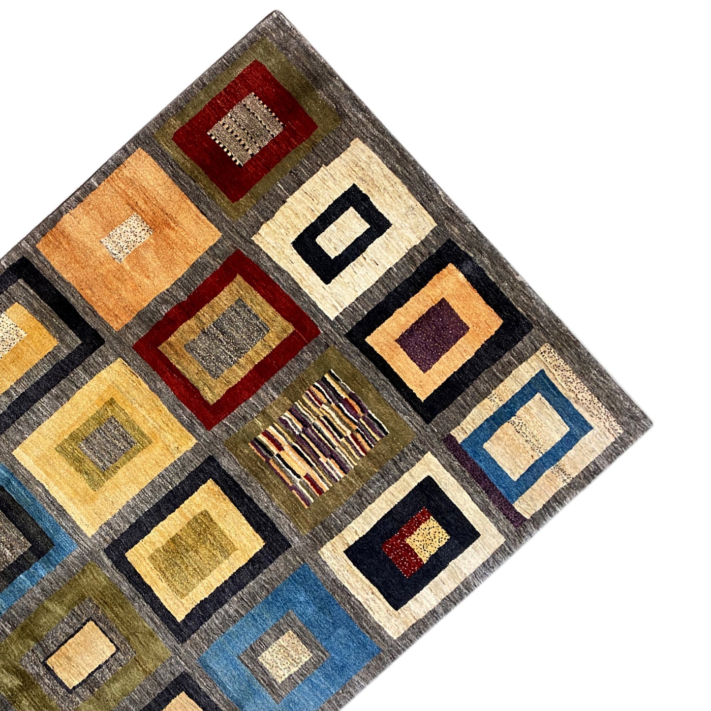 Gabbeh Exklusiver Teppich Grau 297x195 cm - German Carpet Shop