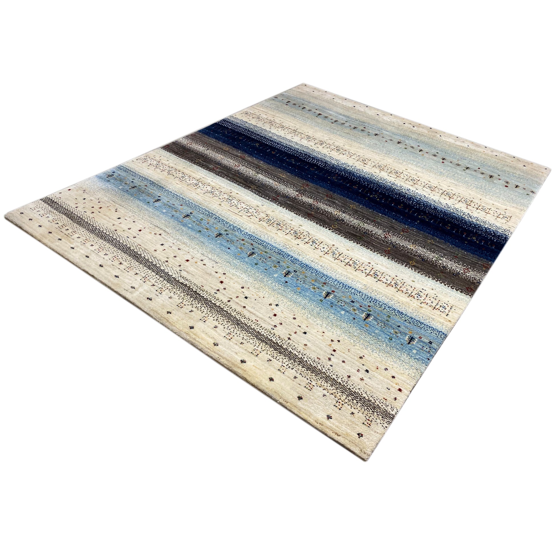 Gabbeh Exklusiver Teppich Blau 267x206 cm - German Carpet Shop