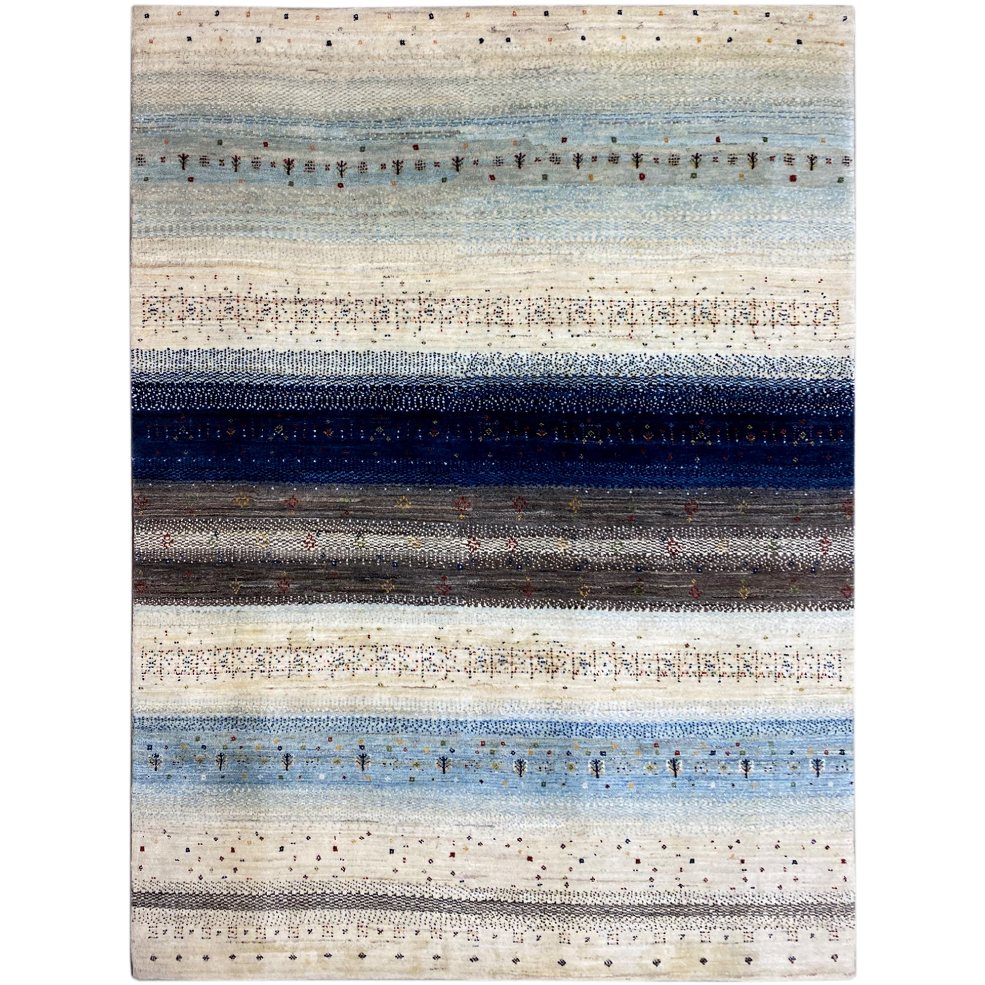 Gabbeh Exklusiver Teppich Blau 267x206 cm - German Carpet Shop