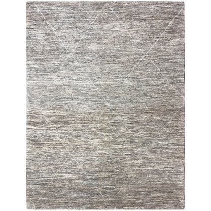 Gabbeh-Teppich 211x149 cm, rechteckig, meliertes Grau-Beige mit dezenter Linienstruktur