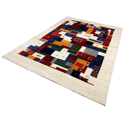 Gabbeh Exklusiver Teppich Beige 349x249 cm - German Carpet Shop