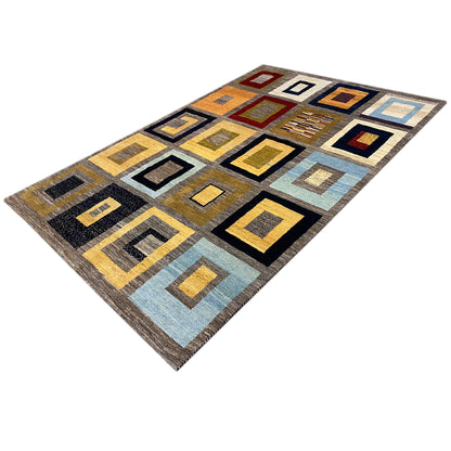 Gabbeh Exklusiver Teppich Grau 297x196 cm - German Carpet Shop