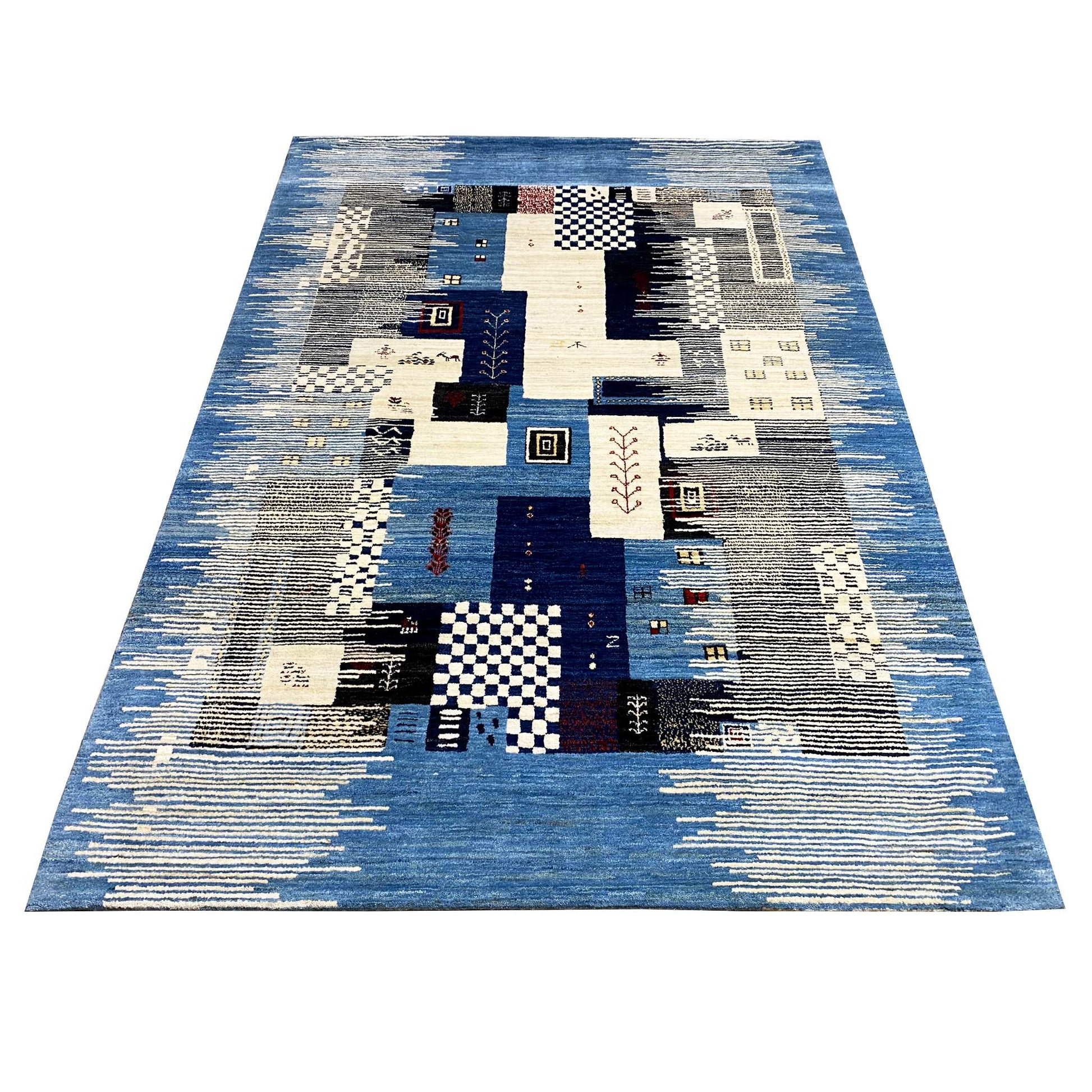 Abstrakter Gabbeh Teppich, 241x169 cm - German Carpet Shop