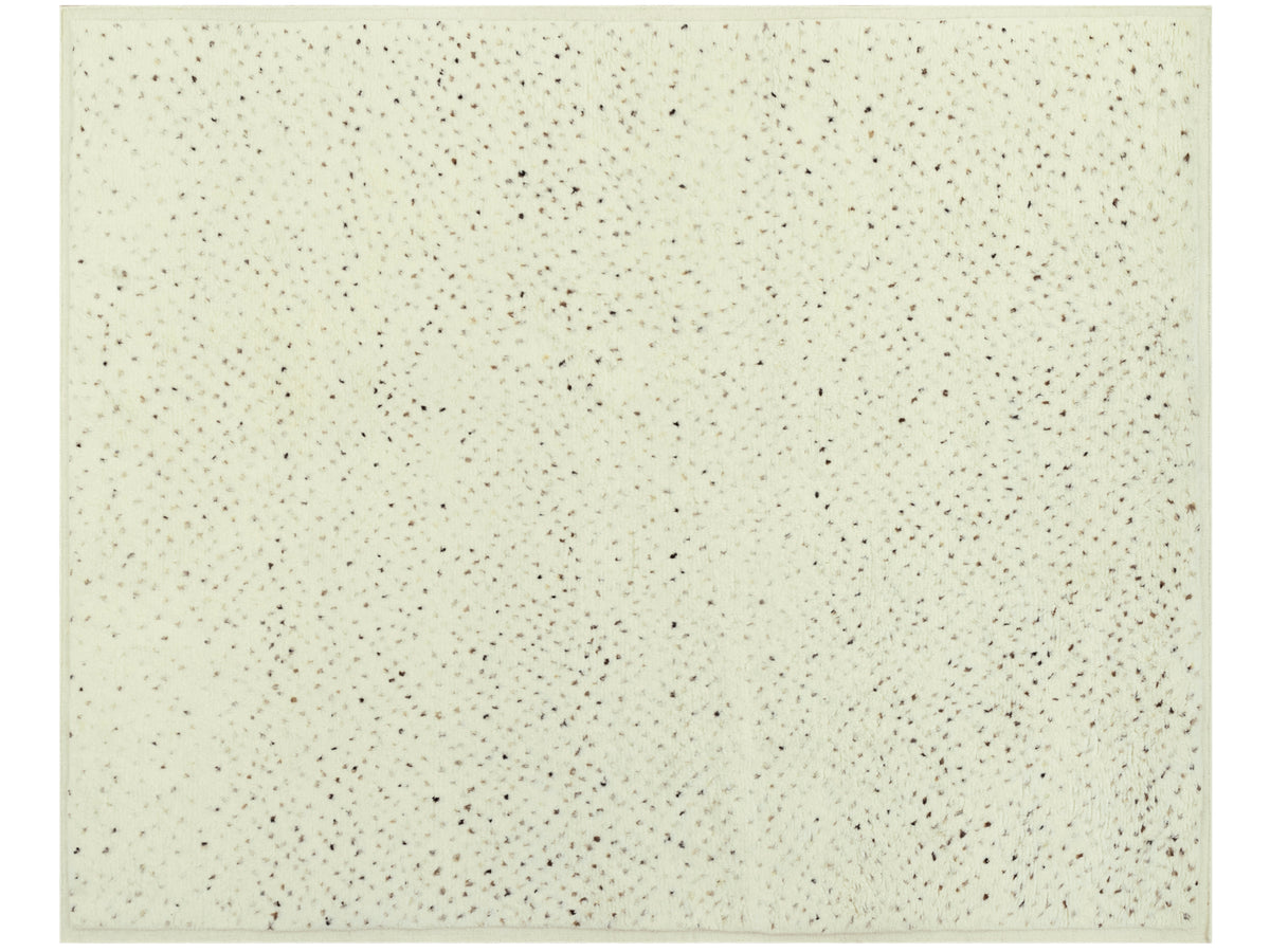 Rechteckiger Teppich 300x250 cm in Creme mit feinen dunklen Sprenkeln