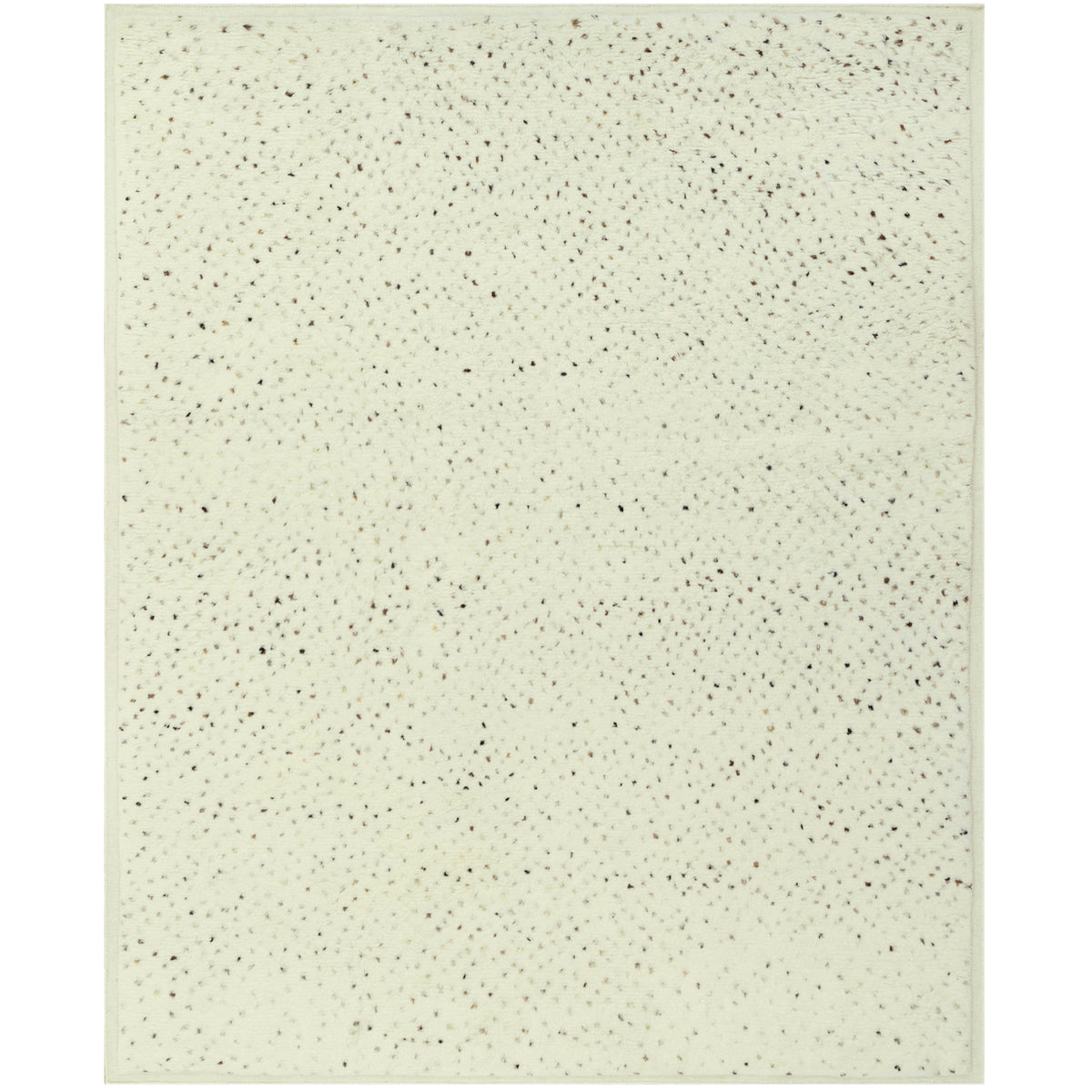 Teppich 300x250 cm in hellem Creme mit kleinen dunklen Punkten, rechteckig