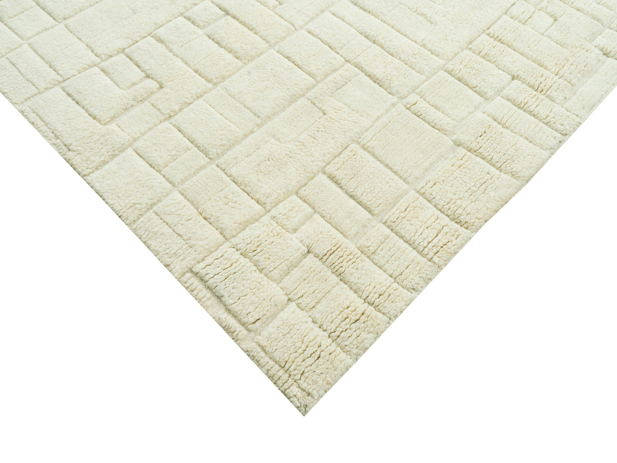 Teppich 300x250 cm creme, Detail der Ziegeloptik mit erhöhten Kanten