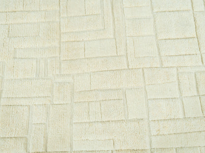 Oberflächenstruktur Teppich 300x250 cm creme mit wiederholtem Ziegelmuster