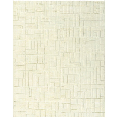 Teppich 300x250 cm in Creme mit geometrischem Ziegelmuster, rechteckig