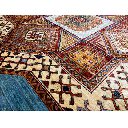 Blauer & Beiger Stern Kazak Teppich - German Carpet Shop