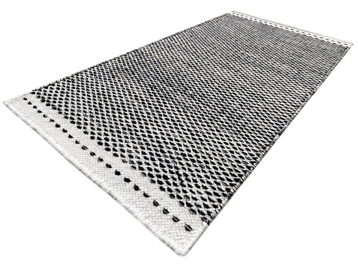 Kelim Teppich Schwarz - 60x90 cm