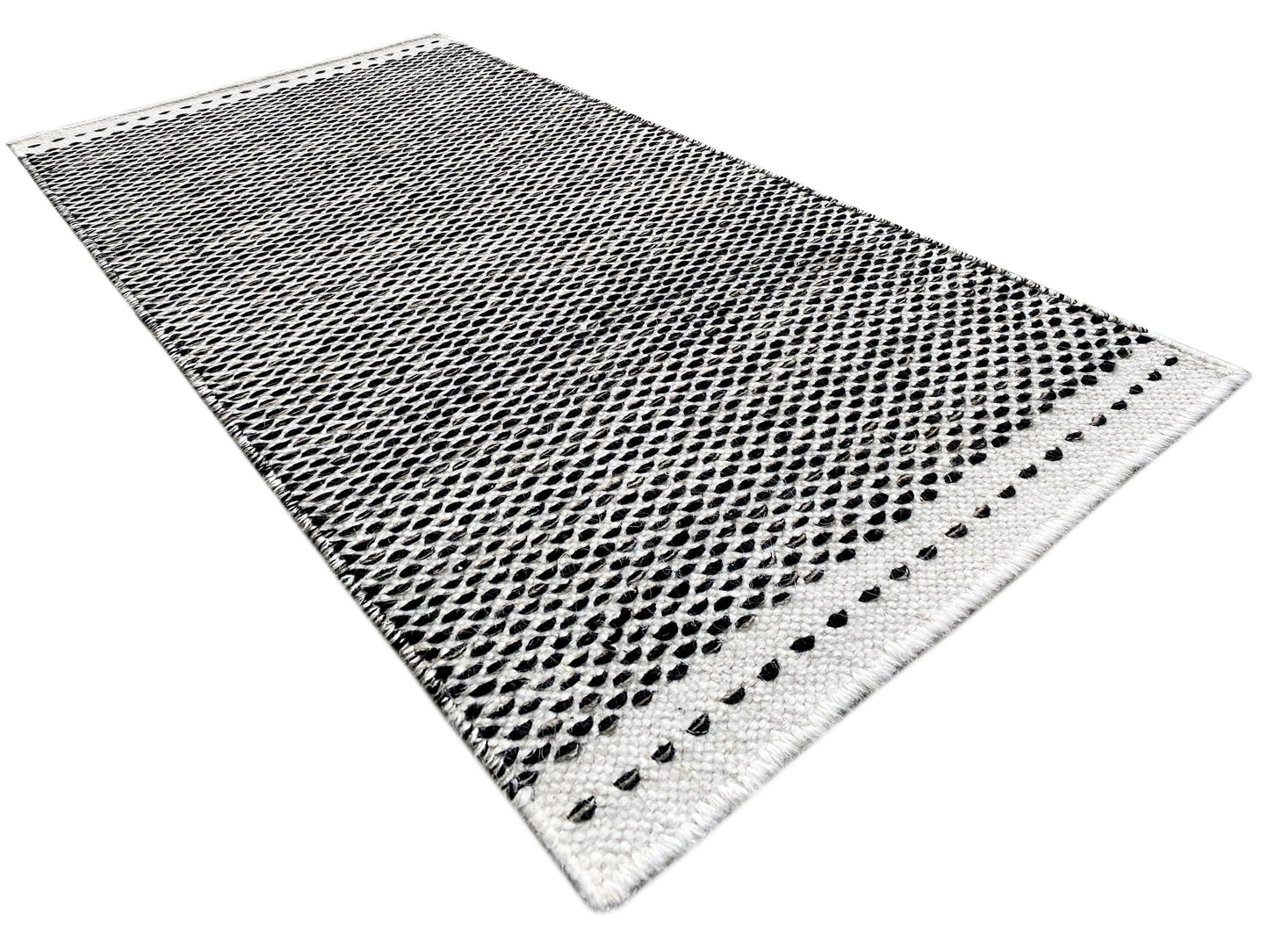Kelim Teppich Schwarz - 60x90 cm