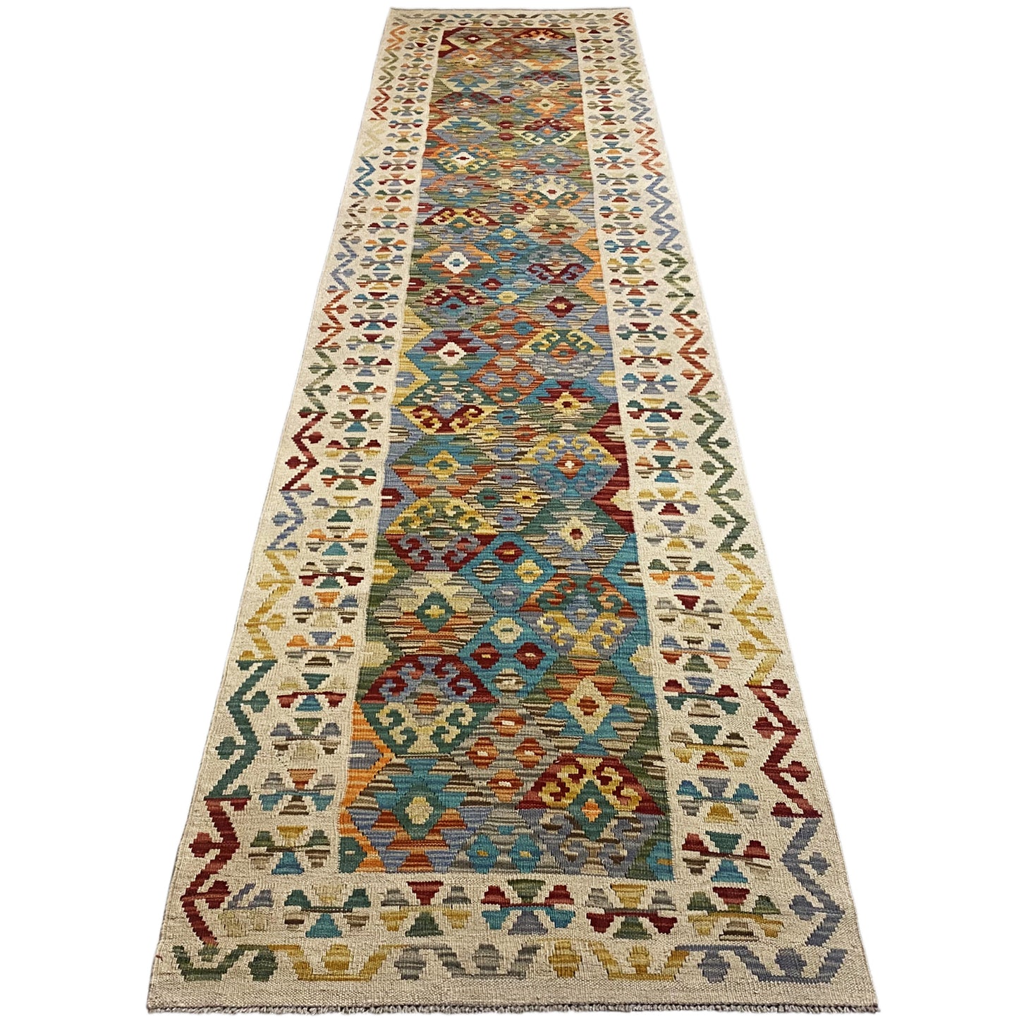 Corridore Kelim Afghan 386x87cm