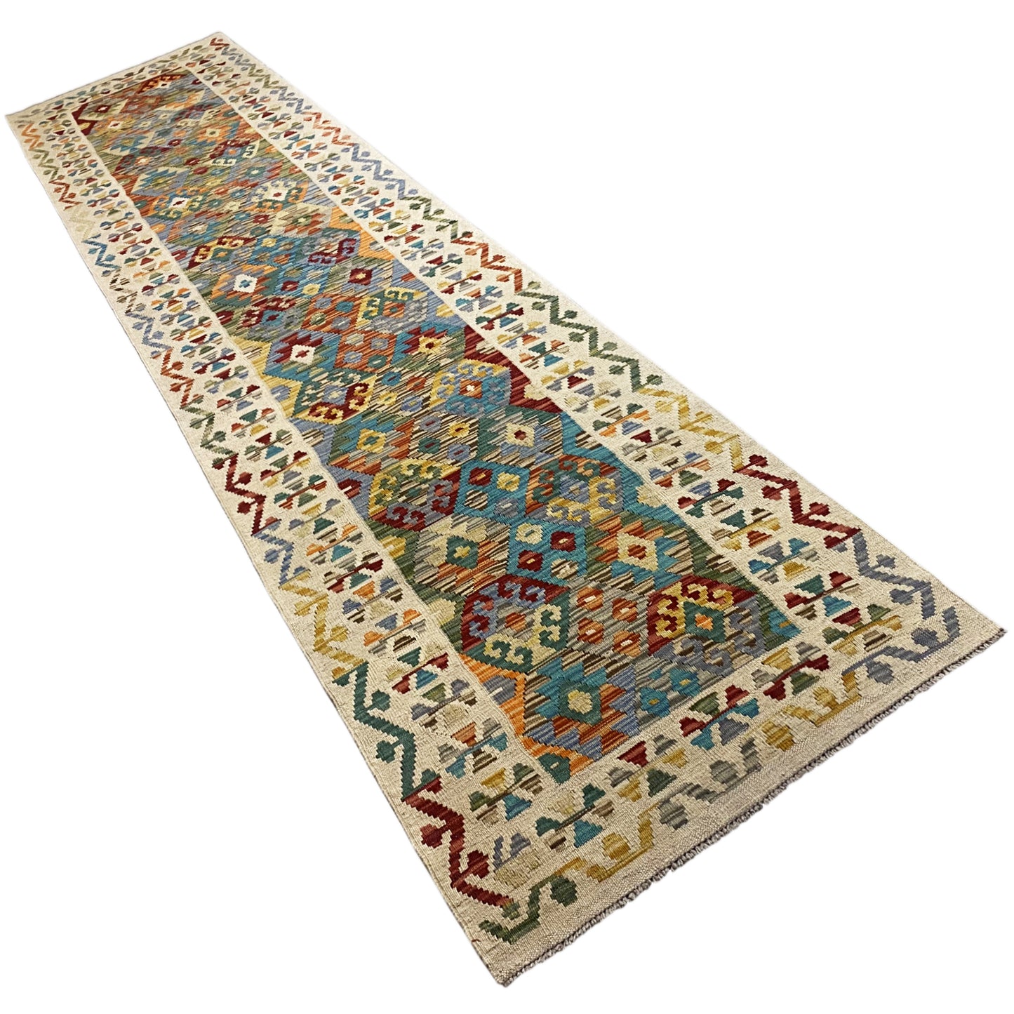 Corridore Kelim Afghan 386x87cm