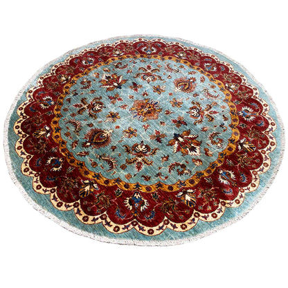 Khorjin-Teppich, Blau & Rot, 174x174 cm - German Carpet Shop