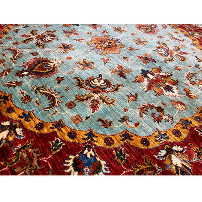 Khorjin-Teppich, Blau & Rot, 174x174 cm - German Carpet Shop