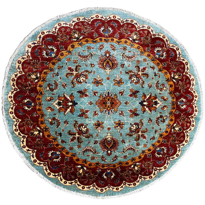 Khorjin-Teppich, Blau & Rot, 174x174 cm - German Carpet Shop