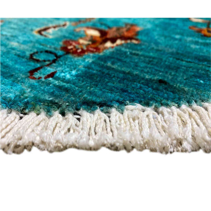 Khorjin-Teppich in Türkis und Rot, 173x172 cm - German Carpet Shop