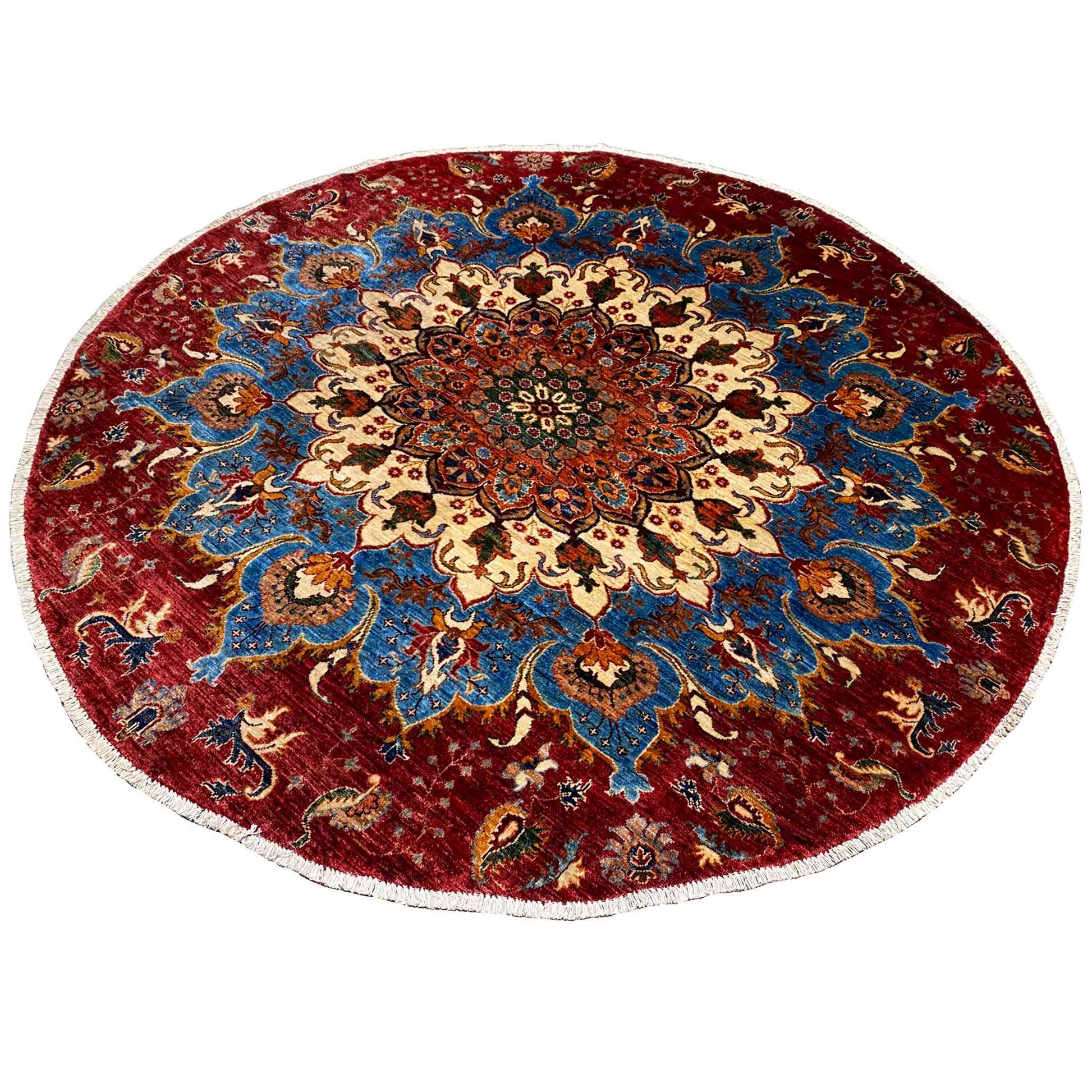 Khorjin Wollteppich, Rot & Blau, 203x203 cm - German Carpet Shop