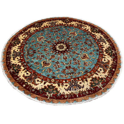 Runder Khorjin-Wollteppich, 202x197 cm - German Carpet Shop