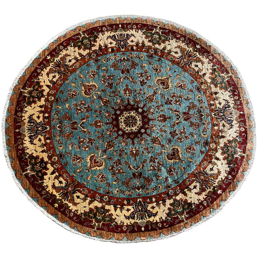Runder Khorjin-Wollteppich, 202x197 cm - German Carpet Shop
