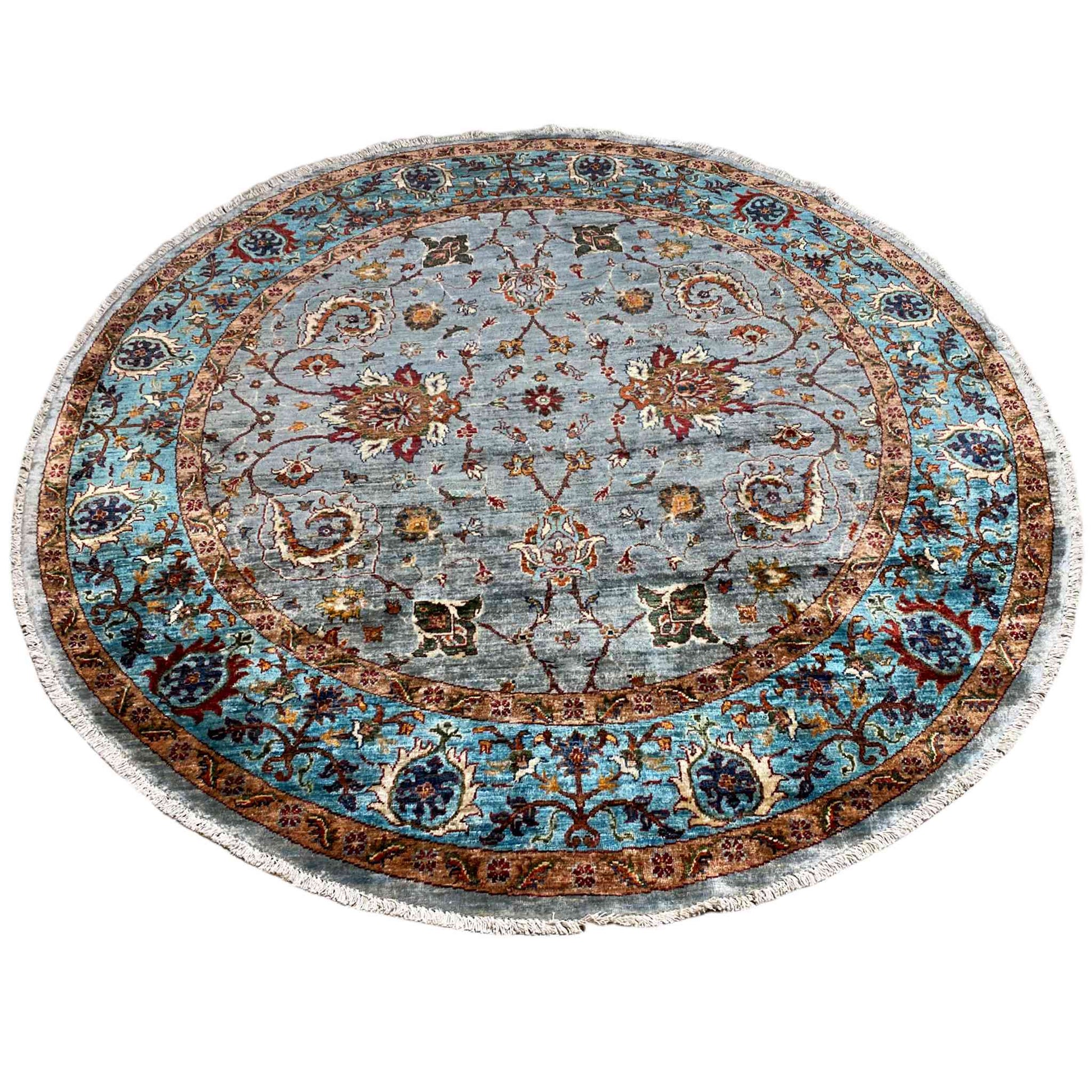Runder Khorjin-Wollteppich, 207x205 cm - German Carpet Shop