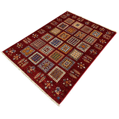 Afghanischer Khorjin Wollteppich, Tiefrot, 155x107 cm - German Carpet Shop