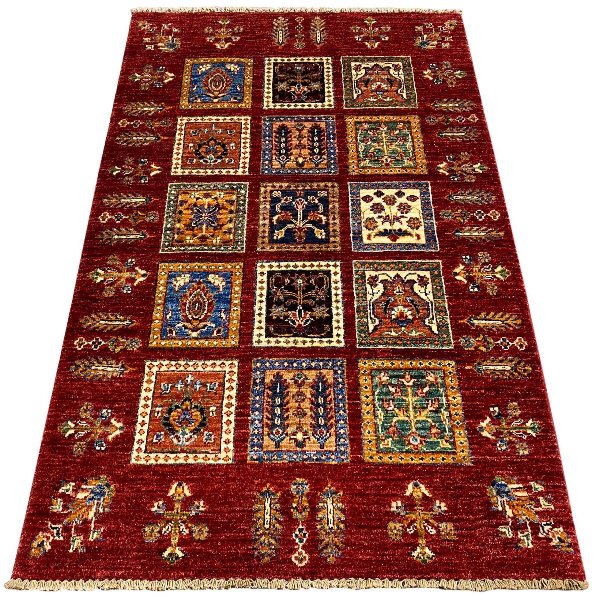 Afghanischer Khorjin Wollteppich, Tiefrot, 156x94 cm - German Carpet Shop