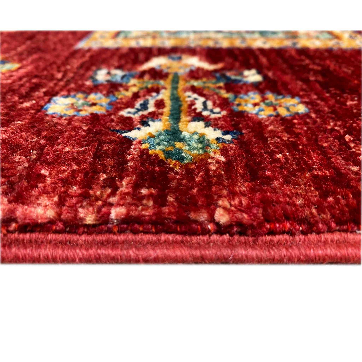 Afghanischer Khorjin Wollteppich, Tiefrot, 156x94 cm - German Carpet Shop