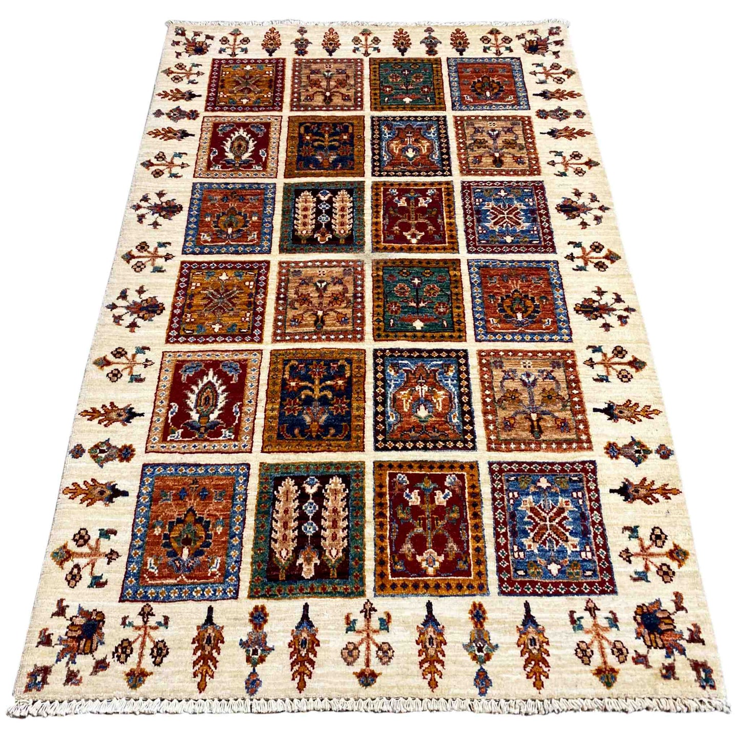 Khorjin Wollteppich, Elfenbein & Mehrfarbig, 160x105 cm - German Carpet Shop