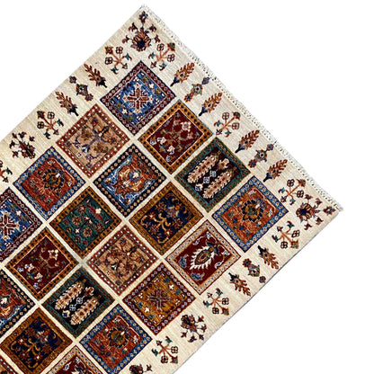 Khorjin Wollteppich, Elfenbein & Mehrfarbig, 160x105 cm - German Carpet Shop